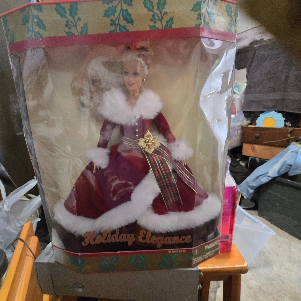 Holiday Elegance Doll with Burgundy Dress